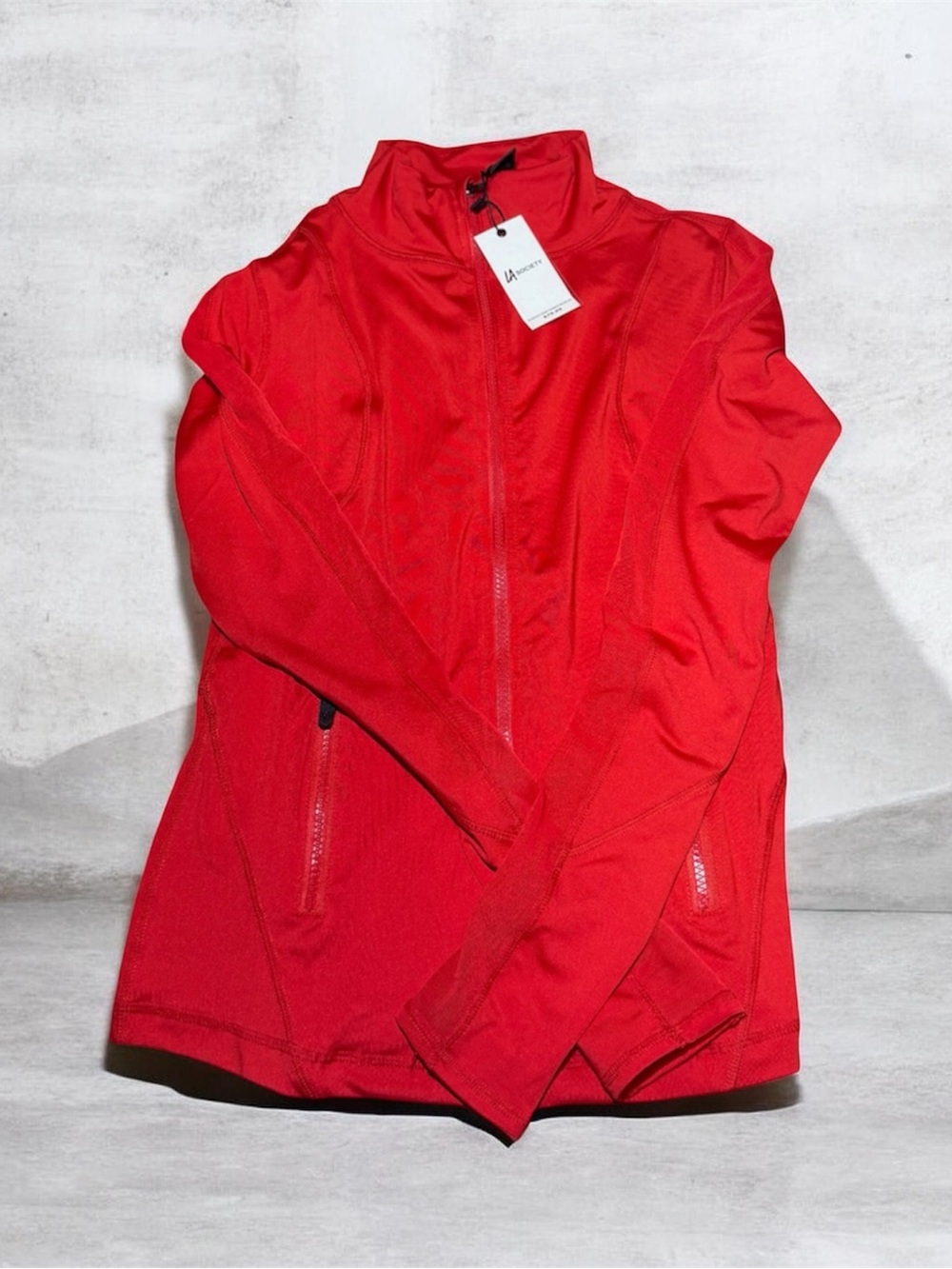 Women’s Red Utility Zip Jacket - Lightweight Active Layer